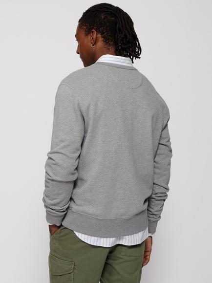 Aubin Vestry Crew Neck Cotton Sweatshirt - view 2, Grey Marl