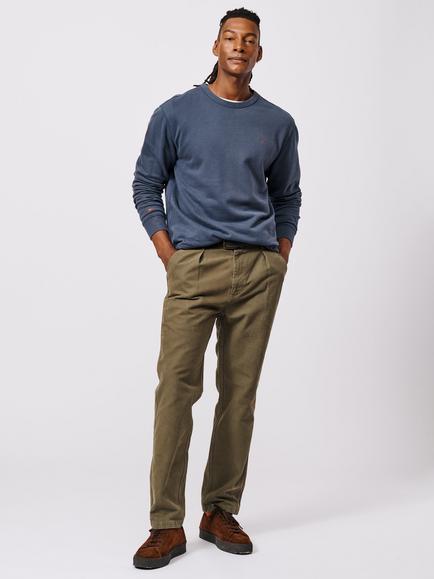 Aubin Vestry Crew Neck Cotton Sweatshirt - view 2, Navy