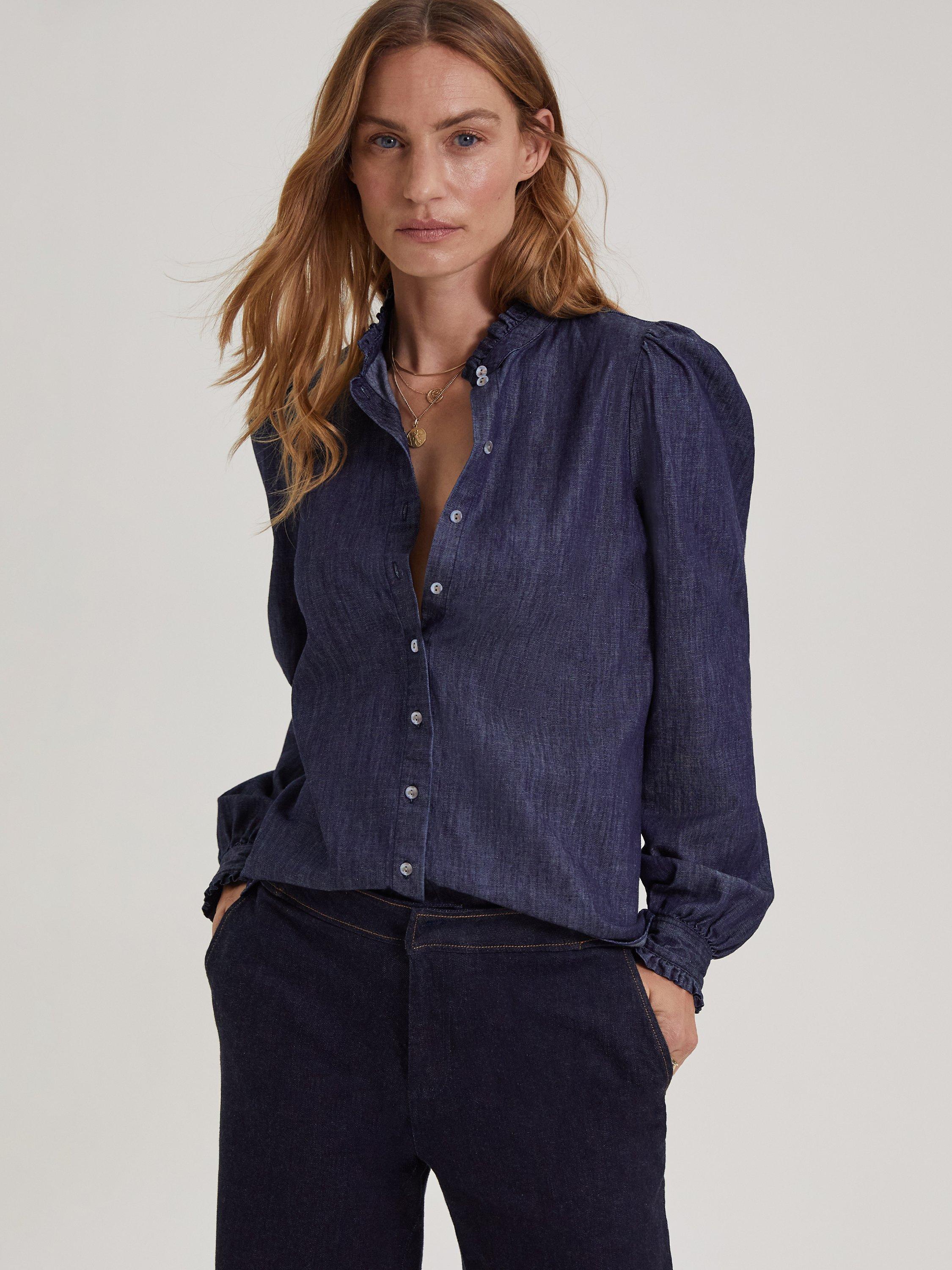 Baukjen Ryleigh Organic Blouse, Dark Denim