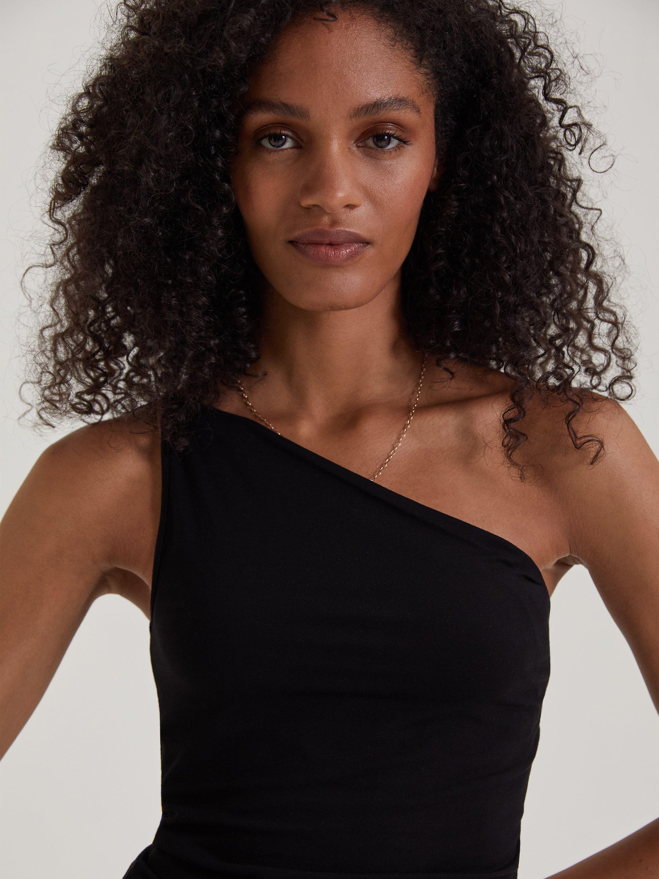 Product image 3 of 5, which shows Baukjen Niecy Asymmetric Sleeveless Top, Caviar Black, 6