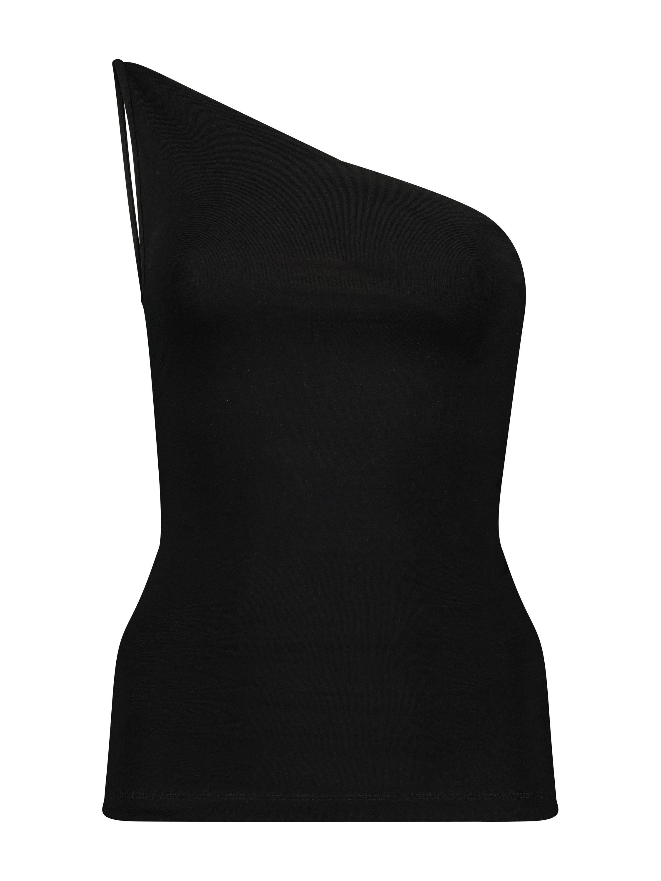 Product image 4 of 5, which shows Baukjen Niecy Asymmetric Sleeveless Top, Caviar Black, 6