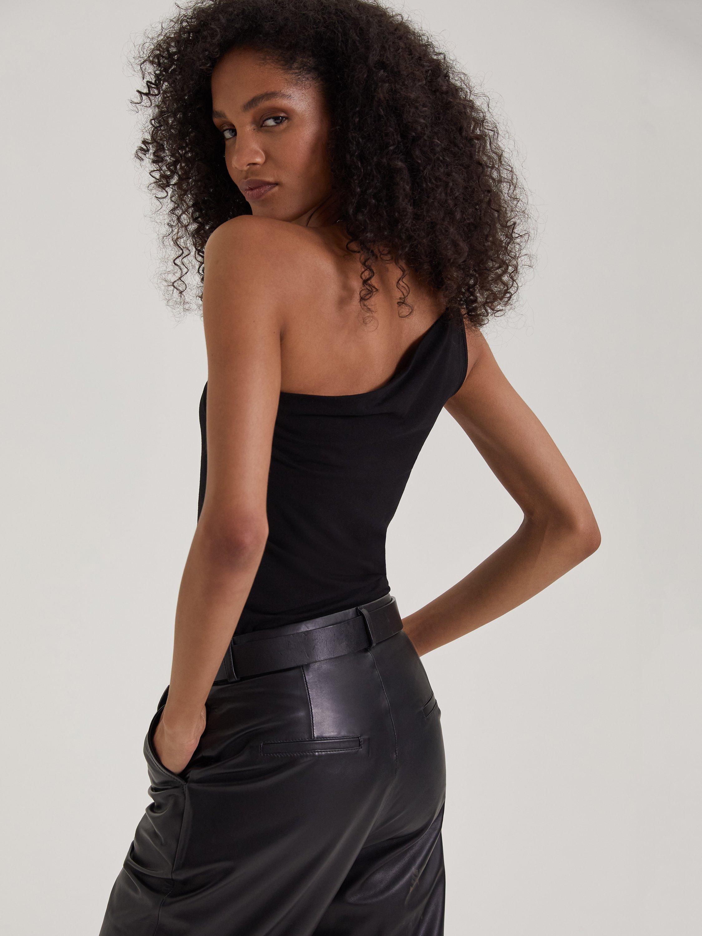 Product image 5 of 5, which shows Baukjen Niecy Asymmetric Sleeveless Top, Caviar Black, 6