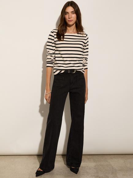 Baukjen Ashley Pure Organic Cotton Stripe Top - view 2, Antique White