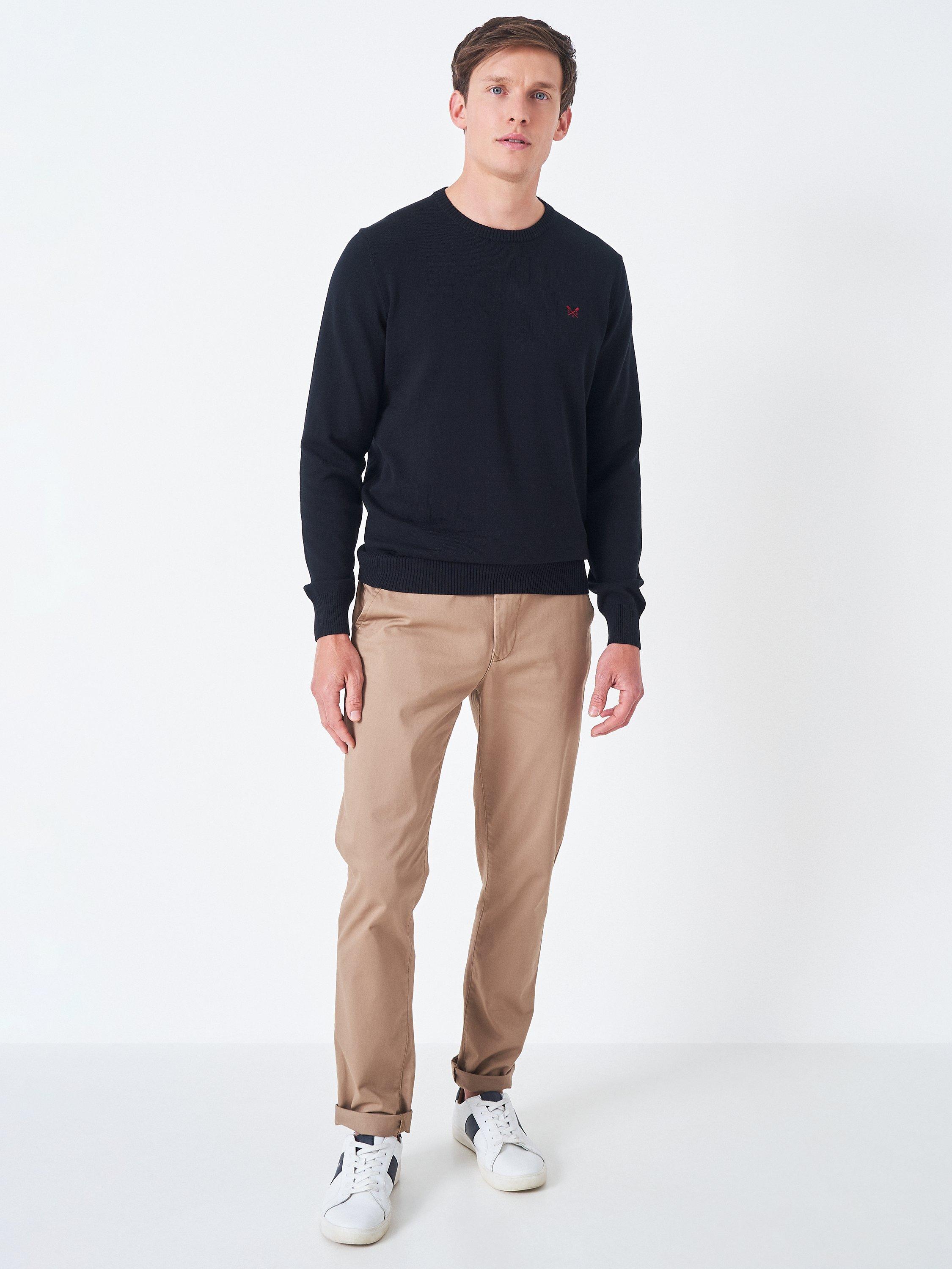 Product image 3 of 4, which shows Crew Clothing Organic Cotton Crew Jumper, Black, XS