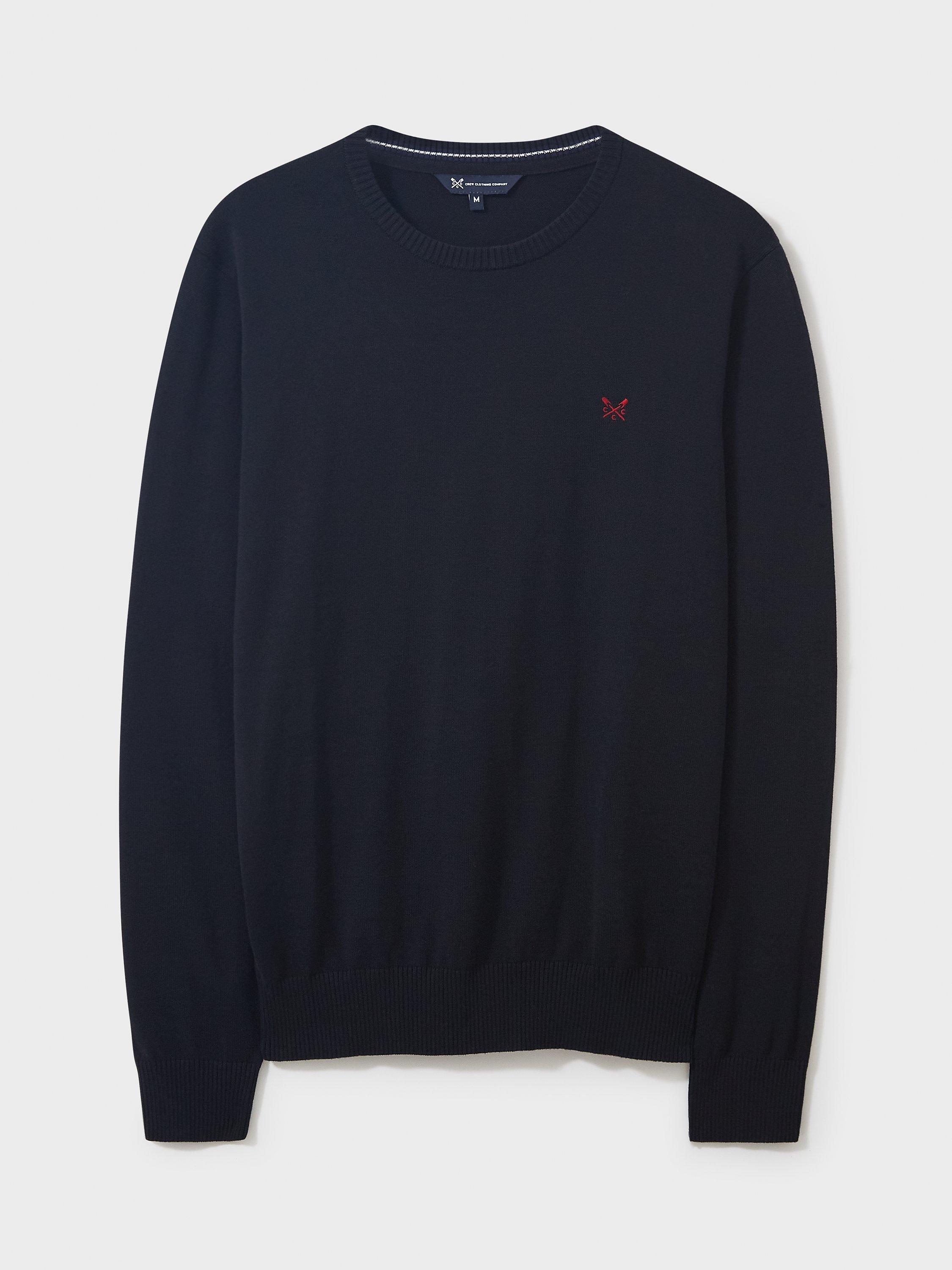 Product image 4 of 4, which shows Crew Clothing Organic Cotton Crew Jumper, Black, XS