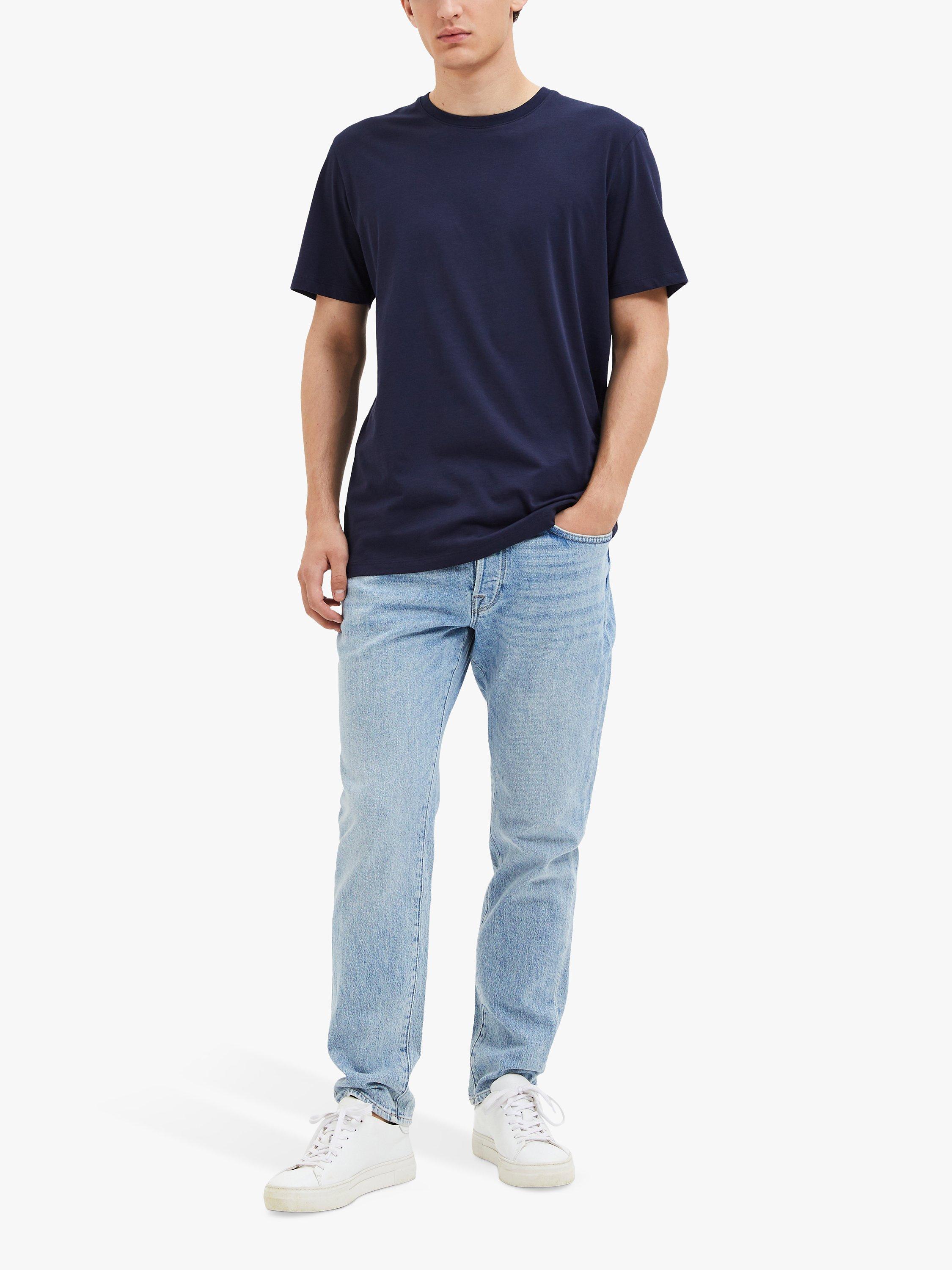 Product image 5 of 6, which shows Selected Organic Cotton T-Shirt, Navy Blazer, S