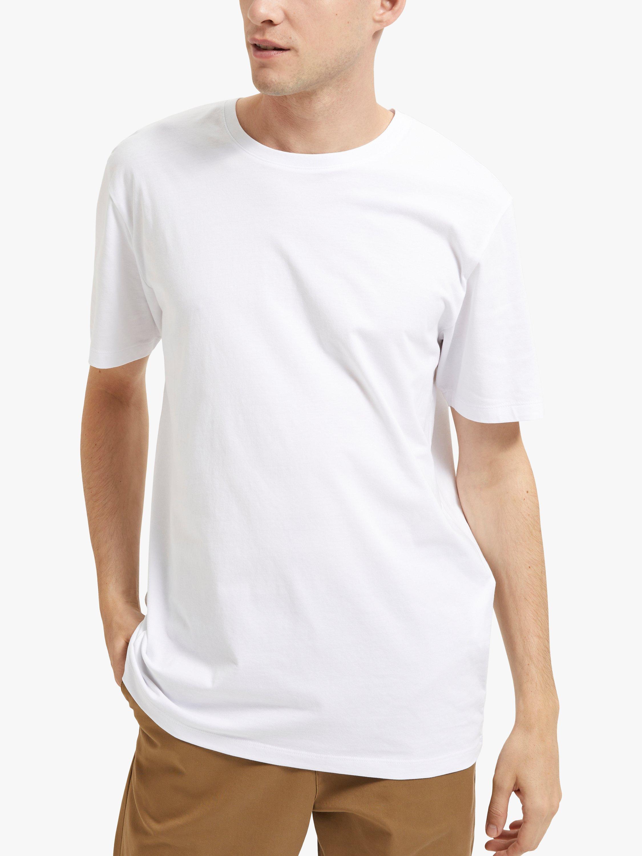 Product image 1 of 6, which shows SELECTED HOMME Organic Cotton T-Shirt, Bright White, S