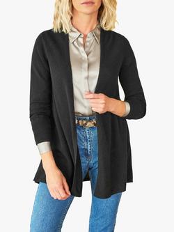 Pure Collection Gassato Cashmere Swing Cardigan, Black