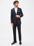 Selected Recycled Polyester Slim Fit Tux Trousers, Navy