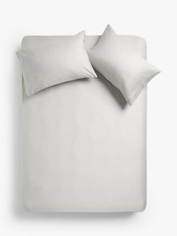 John Lewis Soft & Silky Supima Cotton Blend 500 Thread Count Fitted Sheets - view 2, Light Grey