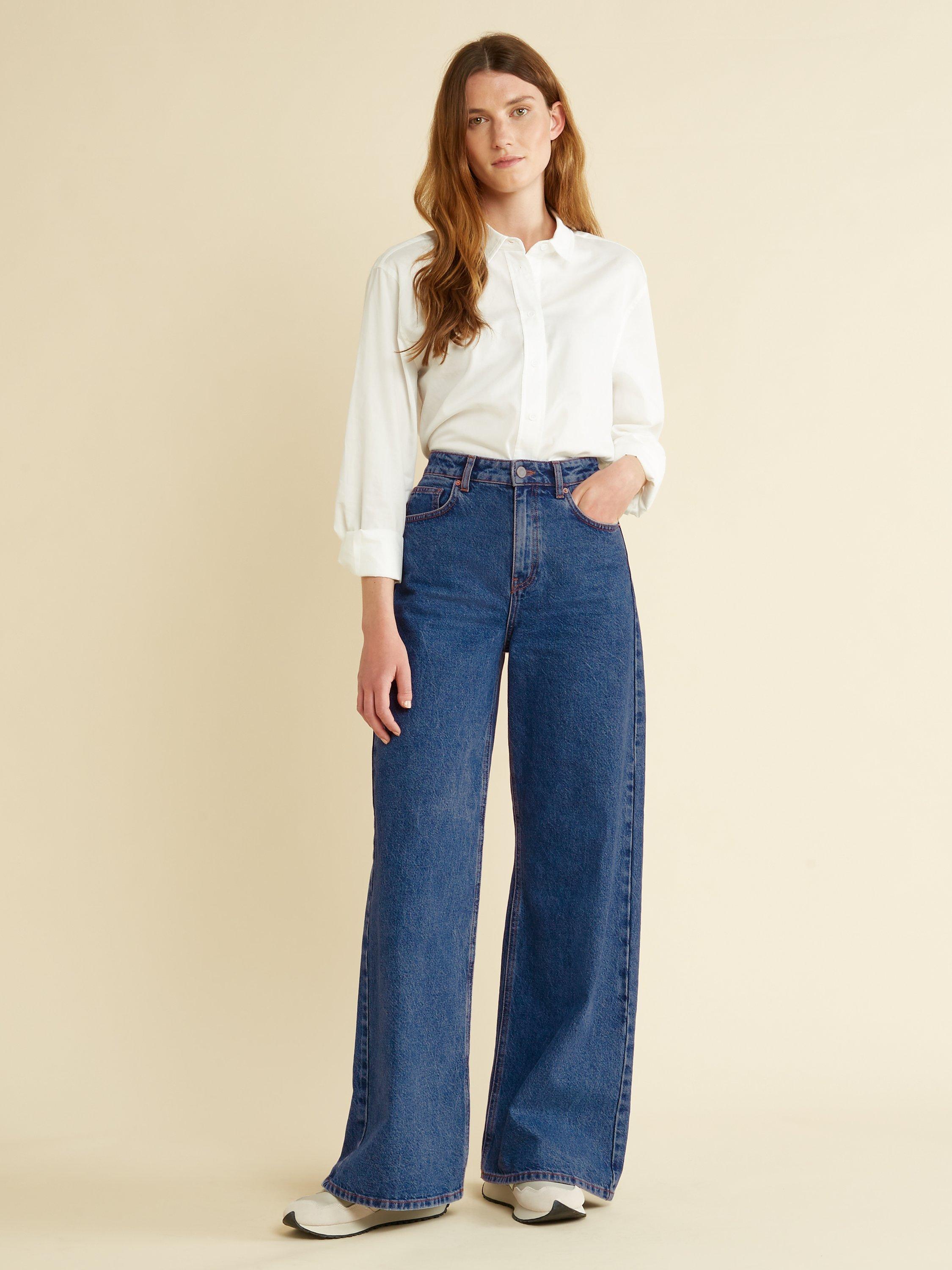 Product image 1 of 4, which shows Albaray Wide Leg Jeans, Blue Indigo, 8