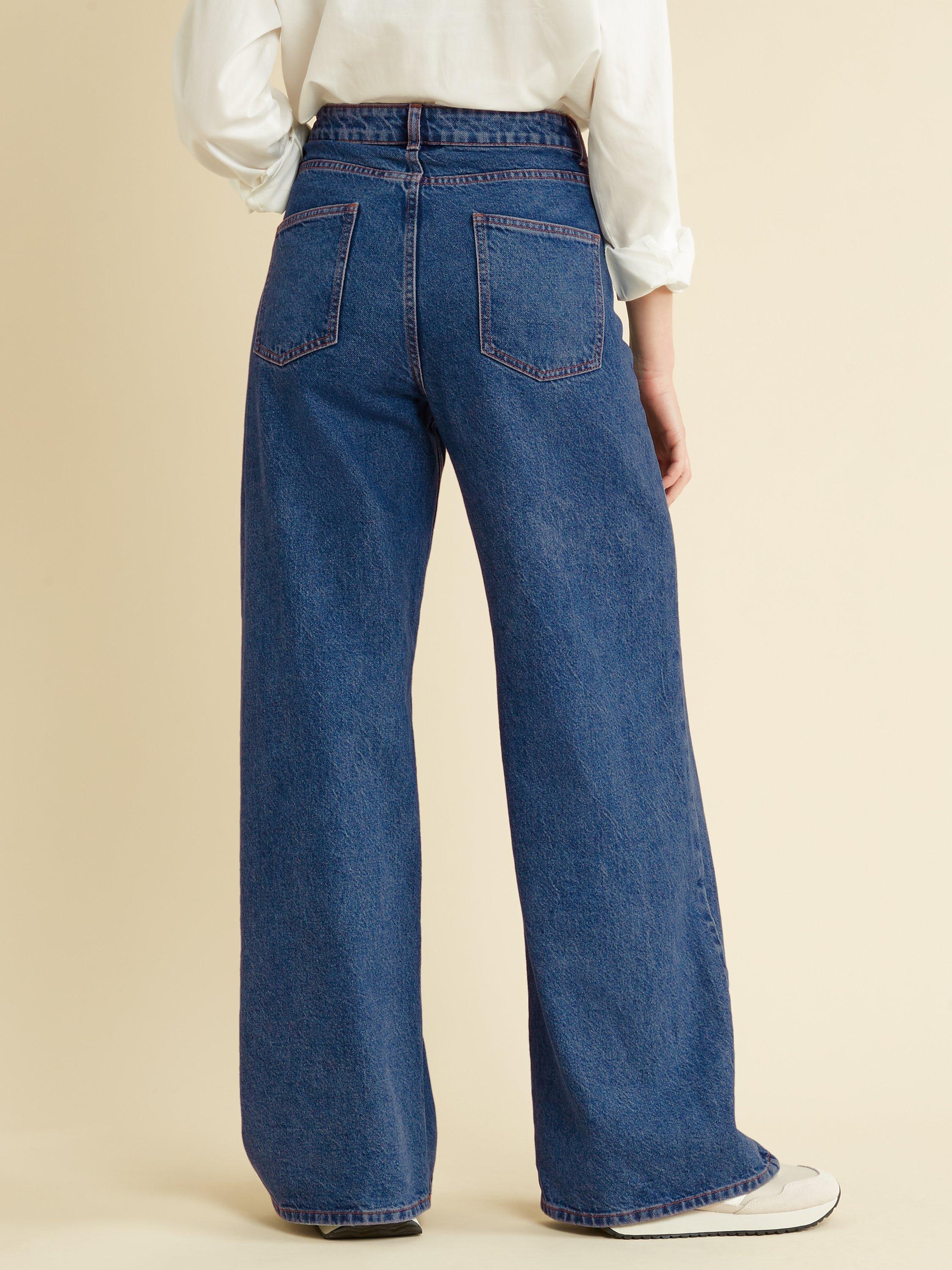 Product image 2 of 4, which shows Albaray Wide Leg Jeans, Blue Indigo, 8