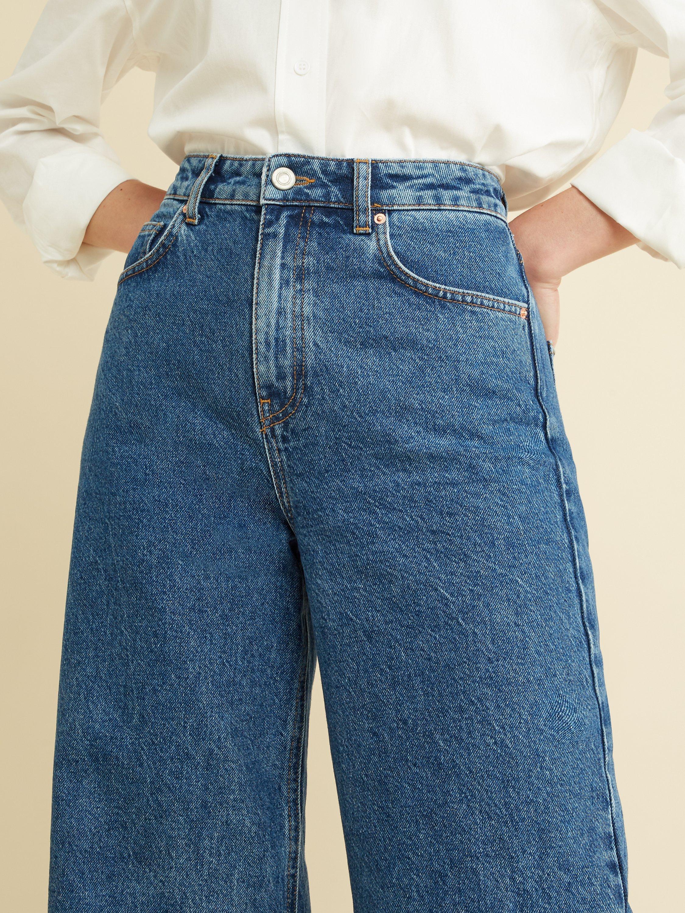 Product image 3 of 4, which shows Albaray Wide Leg Jeans, Blue Indigo, 8