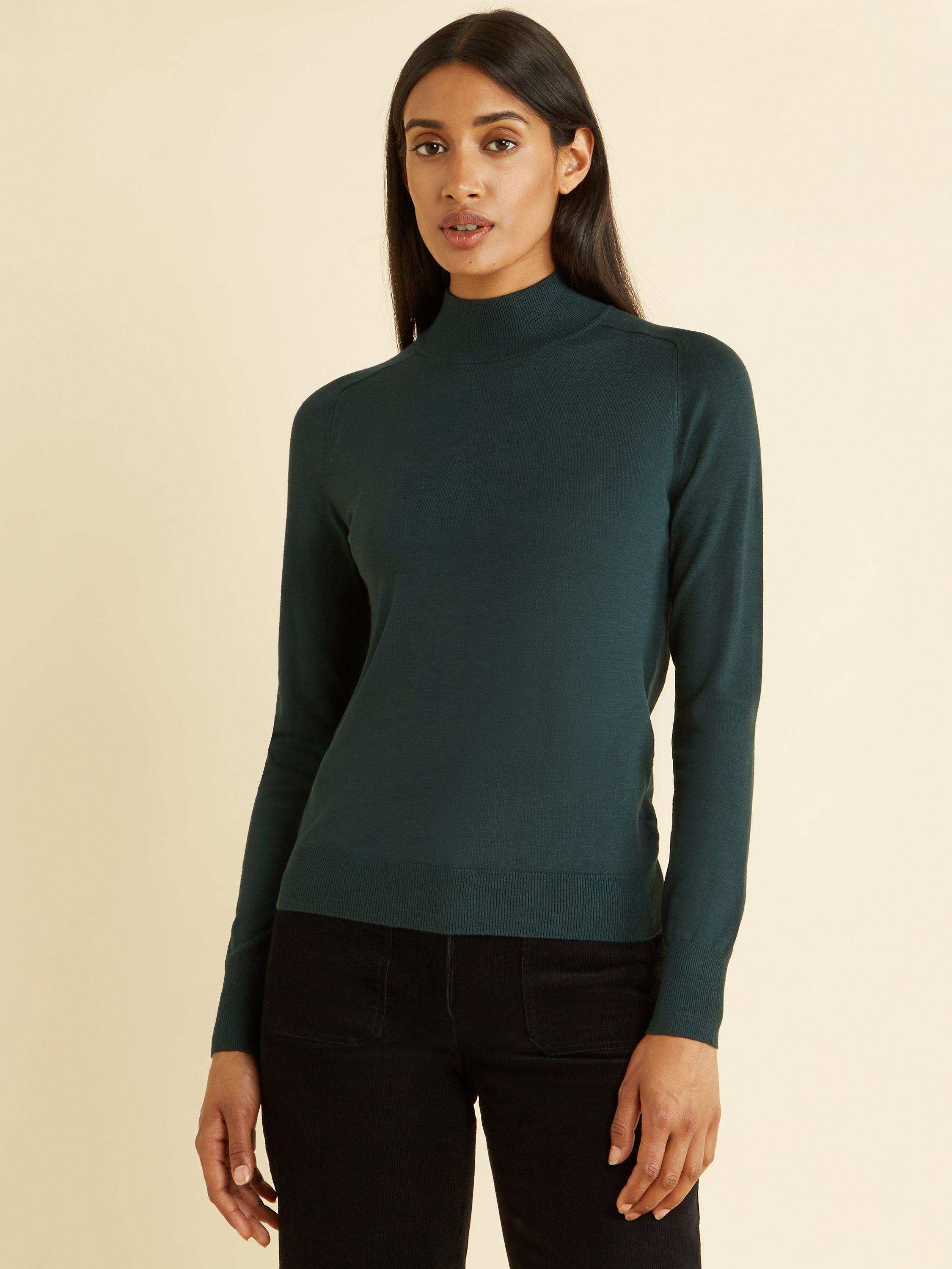 Albaray Classic Turtle Neck Jumper, Green