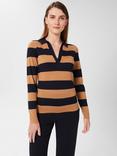 Hobbs Alexis Stripe Fine Jumper, Navy/Camel