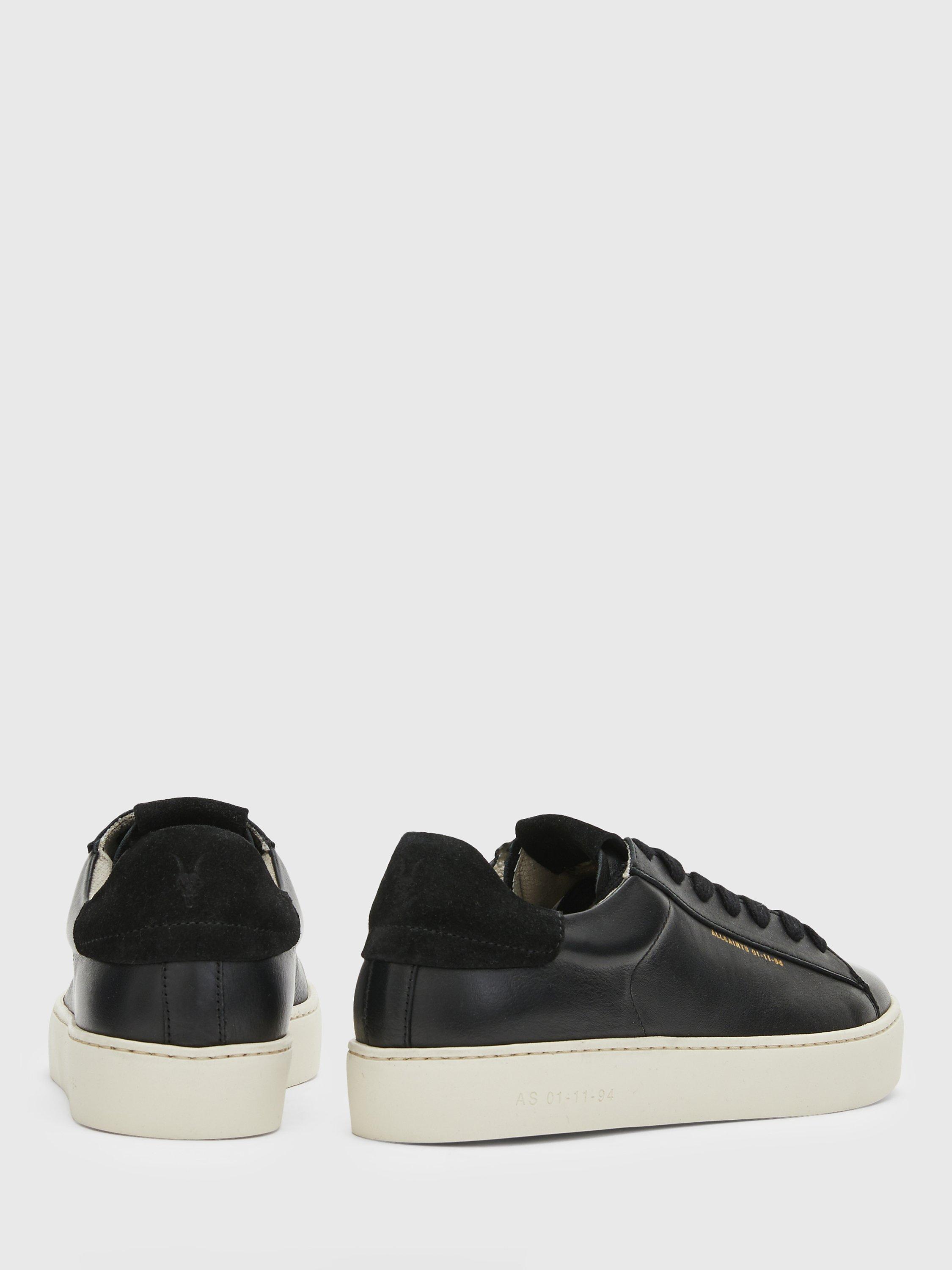 Product image 7 of 7, which shows AllSaints Shana Leather Lace Up Trainers, Black, 4