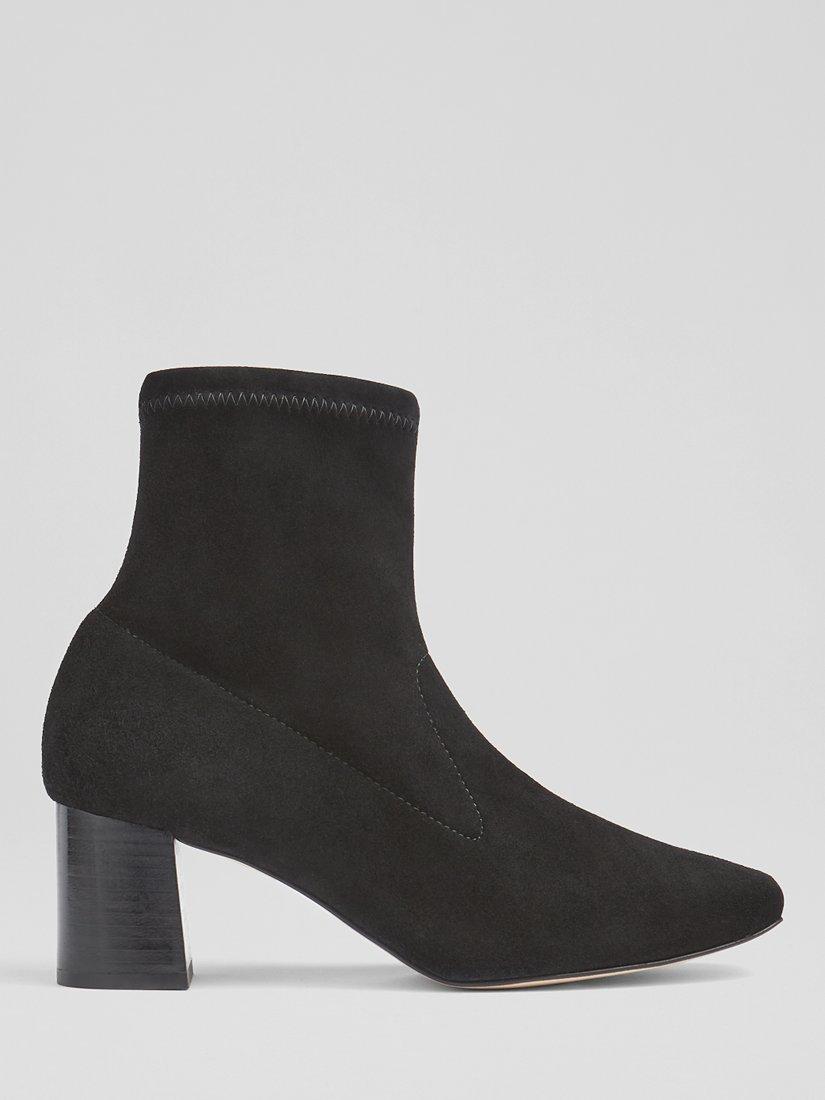 L.K.Bennett Amira Suede Ankle Boots, Bla-black