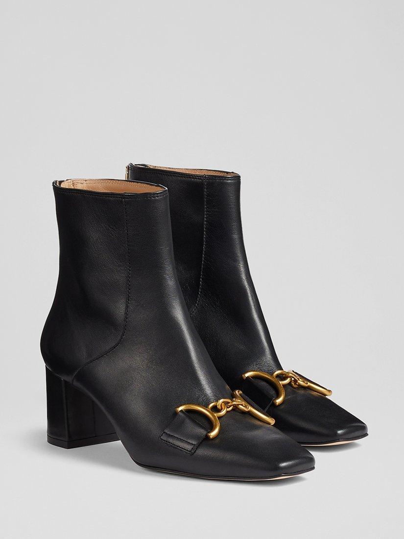 L.K.Bennett Nadina Leather Ankle Boots Black