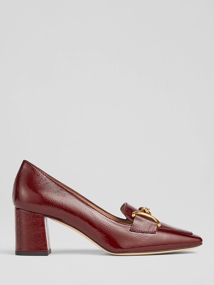 L.K.Bennett Samantha Leather Court Shoes, Red