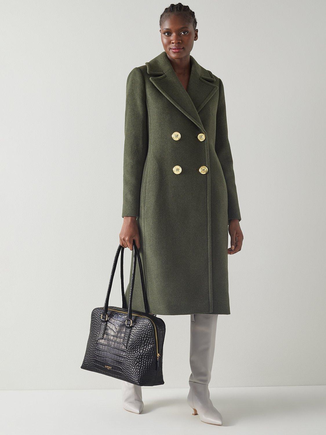 Product image 2 of 4, which shows L.K.Bennett Jamie Croc Effect Leather Tote Bag, Black
