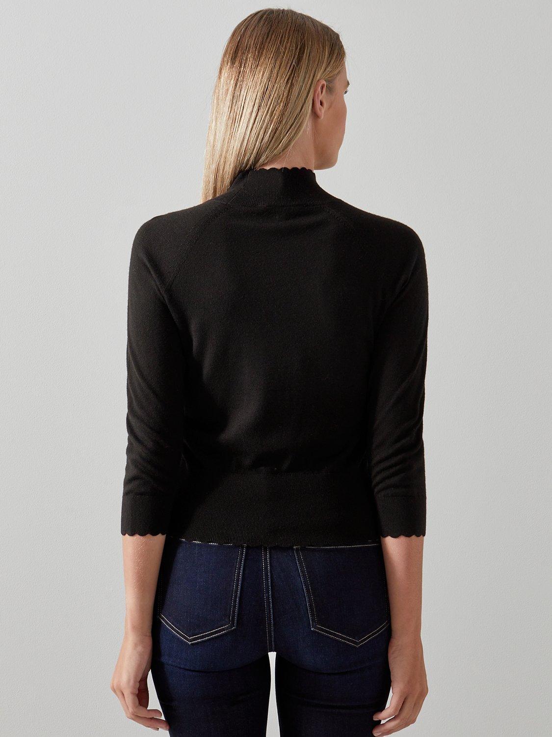 Product image 2 of 4, which shows L.K.Bennett Betty Knitted Turtle Neck Jumper, Black, XS