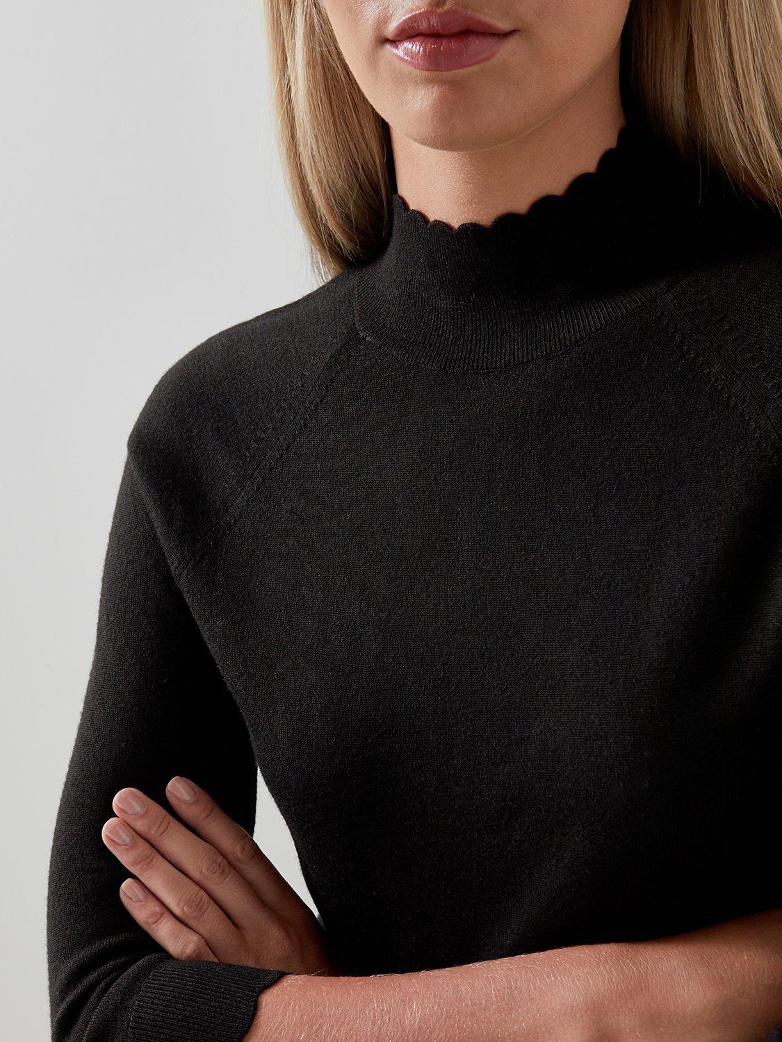 Product image 3 of 4, which shows L.K.Bennett Betty Knitted Turtle Neck Jumper, Black, XS
