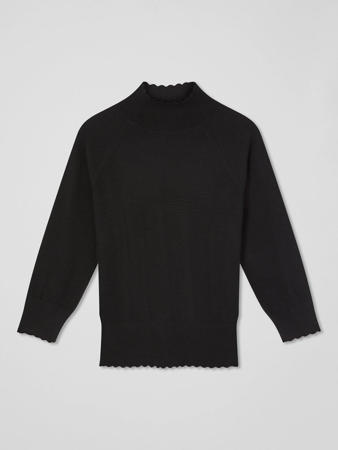 Product image 4 of 4, which shows L.K.Bennett Betty Knitted Turtle Neck Jumper, Black, XS