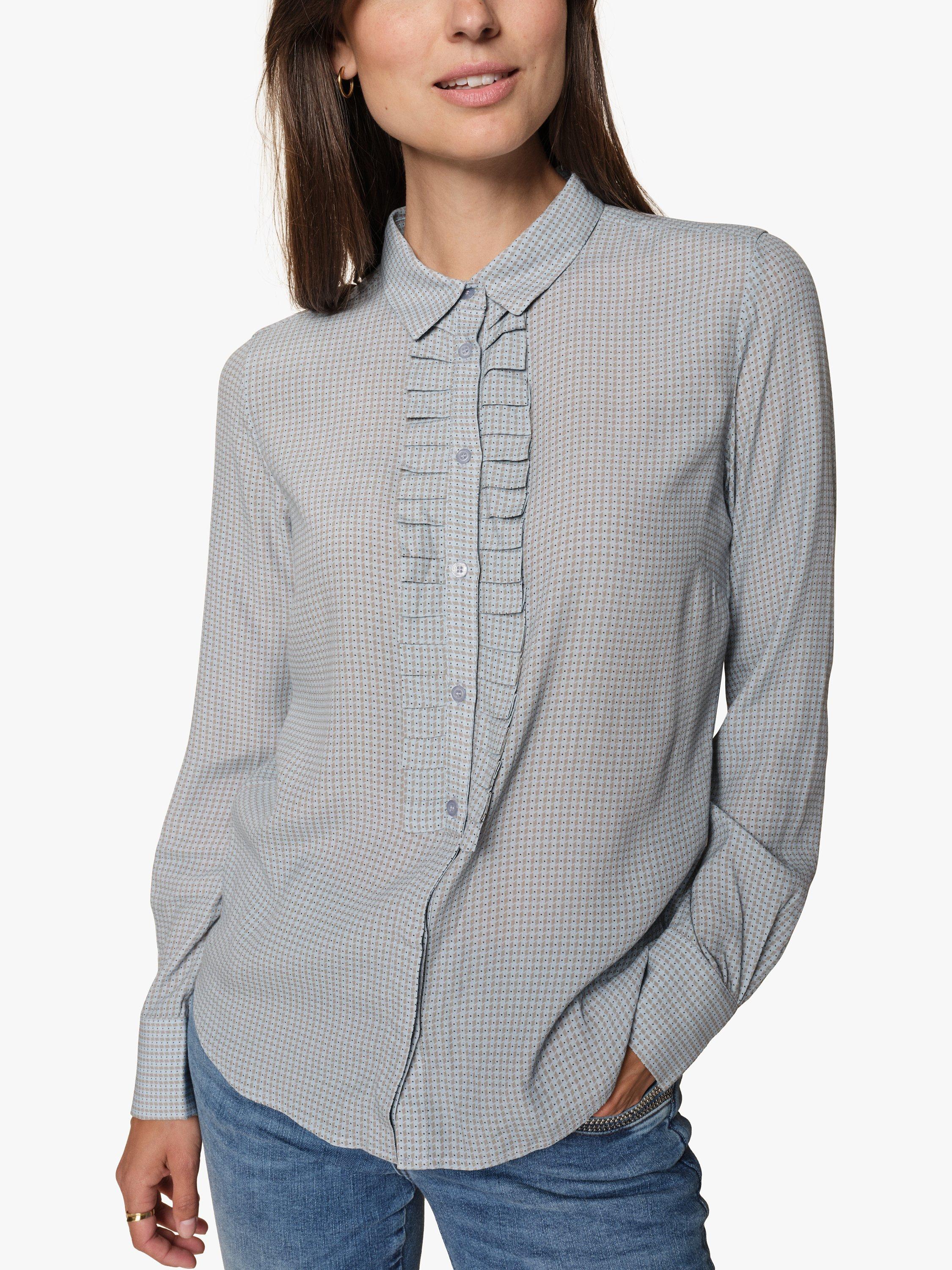 MOS MOSH Enesma Pepita Micro Check Dot Print Shirt, Grey Dawn