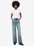 Superdry Organic Cotton Vintage Wide Leg Jeans, Houston Mid Vintage
