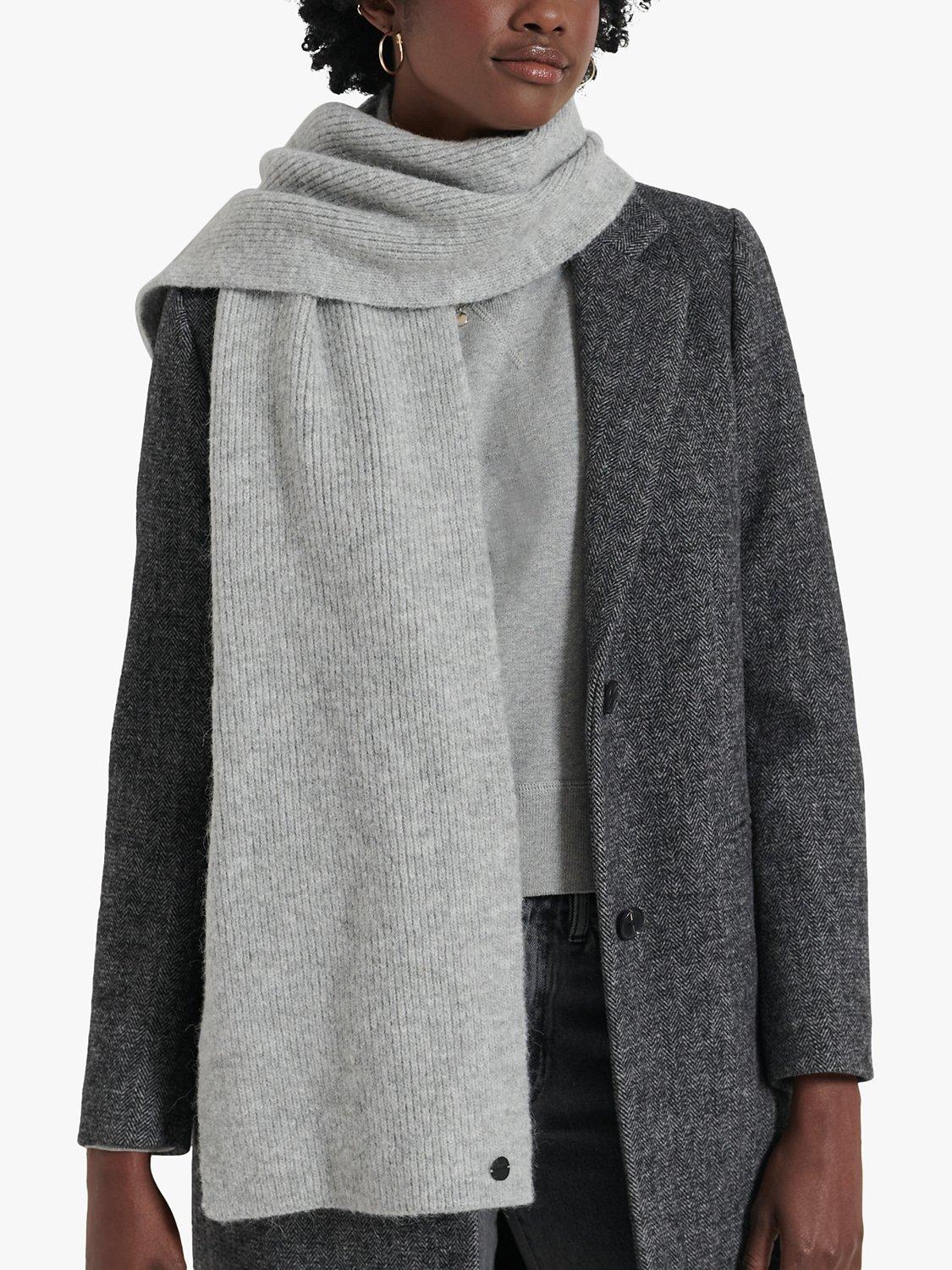 Superdry Studios Luxe Scarf, Pale Grey Marl, One Size