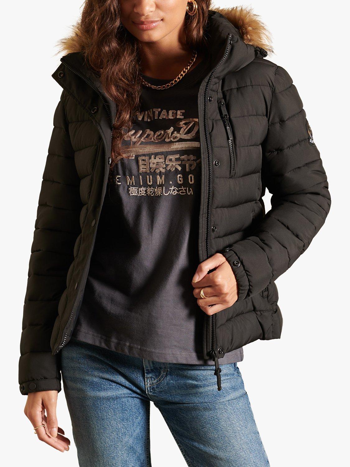 Superdry Classic Faux Fur Fuji Jacket, Black