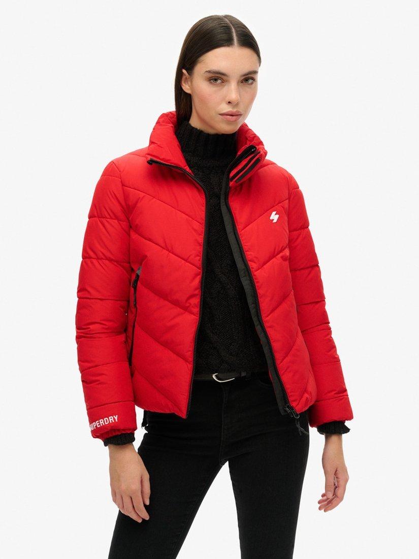 Superdry Sports Puffer Jacket, Risk Red, 8