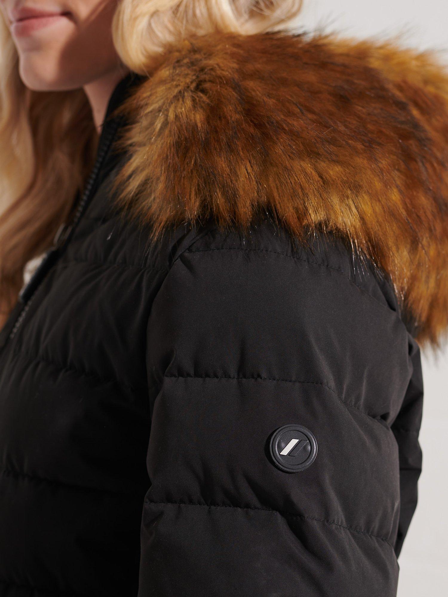 Product image 8 of 8, which shows Superdry Arctic Tall Puffer Coat, Black, 14