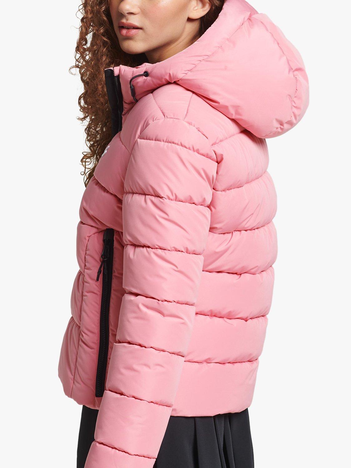 Product image 3 of 7, which shows Superdry Hooded Spirit Sports Puffer Jacket, Montauk Blush, 8