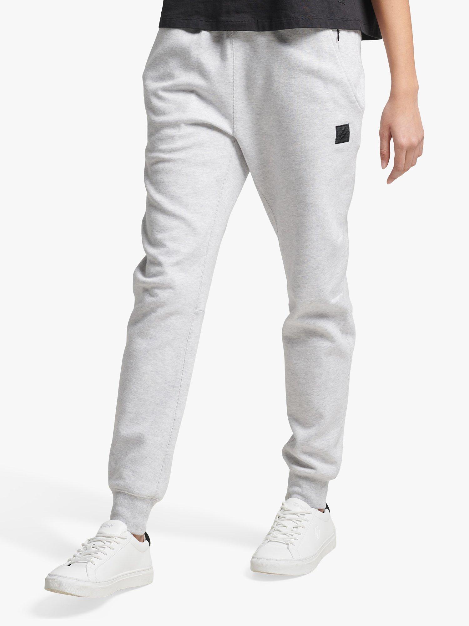 Superdry Slim Tech Cotton Blend Joggers, Cadet Grey Marl