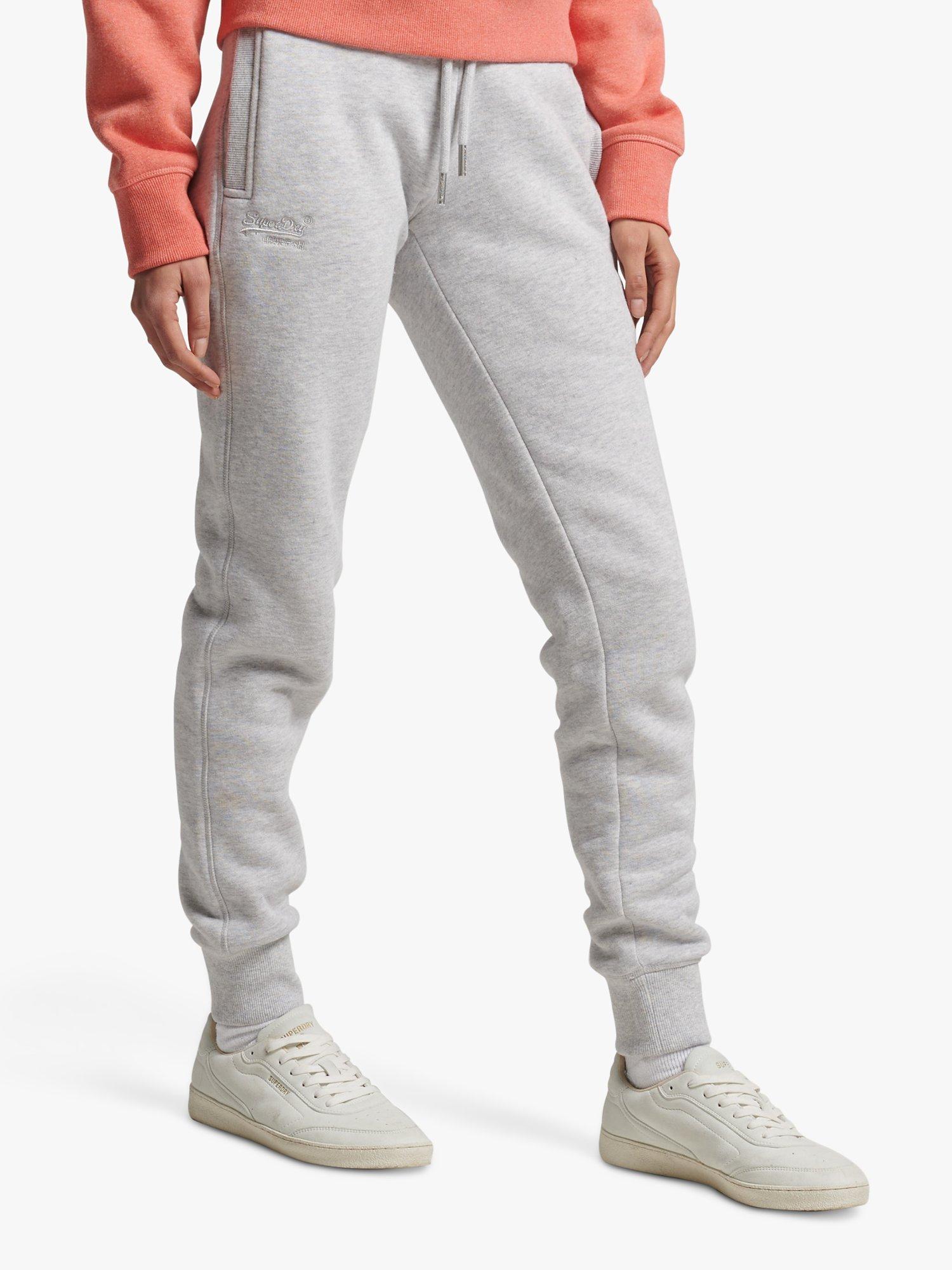 Superdry Organic Cotton Blend Vintage Logo Embroidered Joggers, Glacier Grey Marl