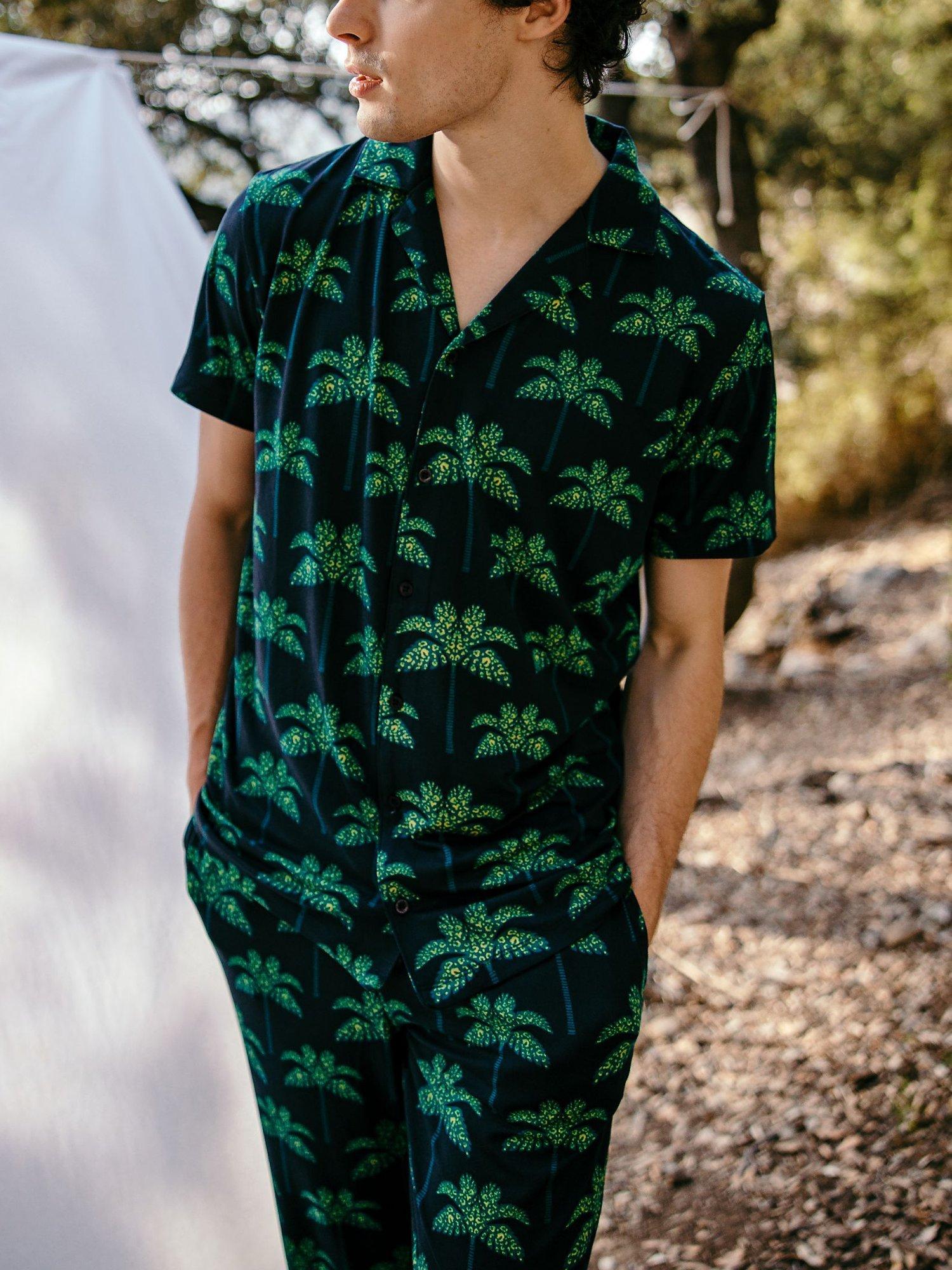 Chelsea Peers Leopard Palm Short Sleeve Pyjama Set