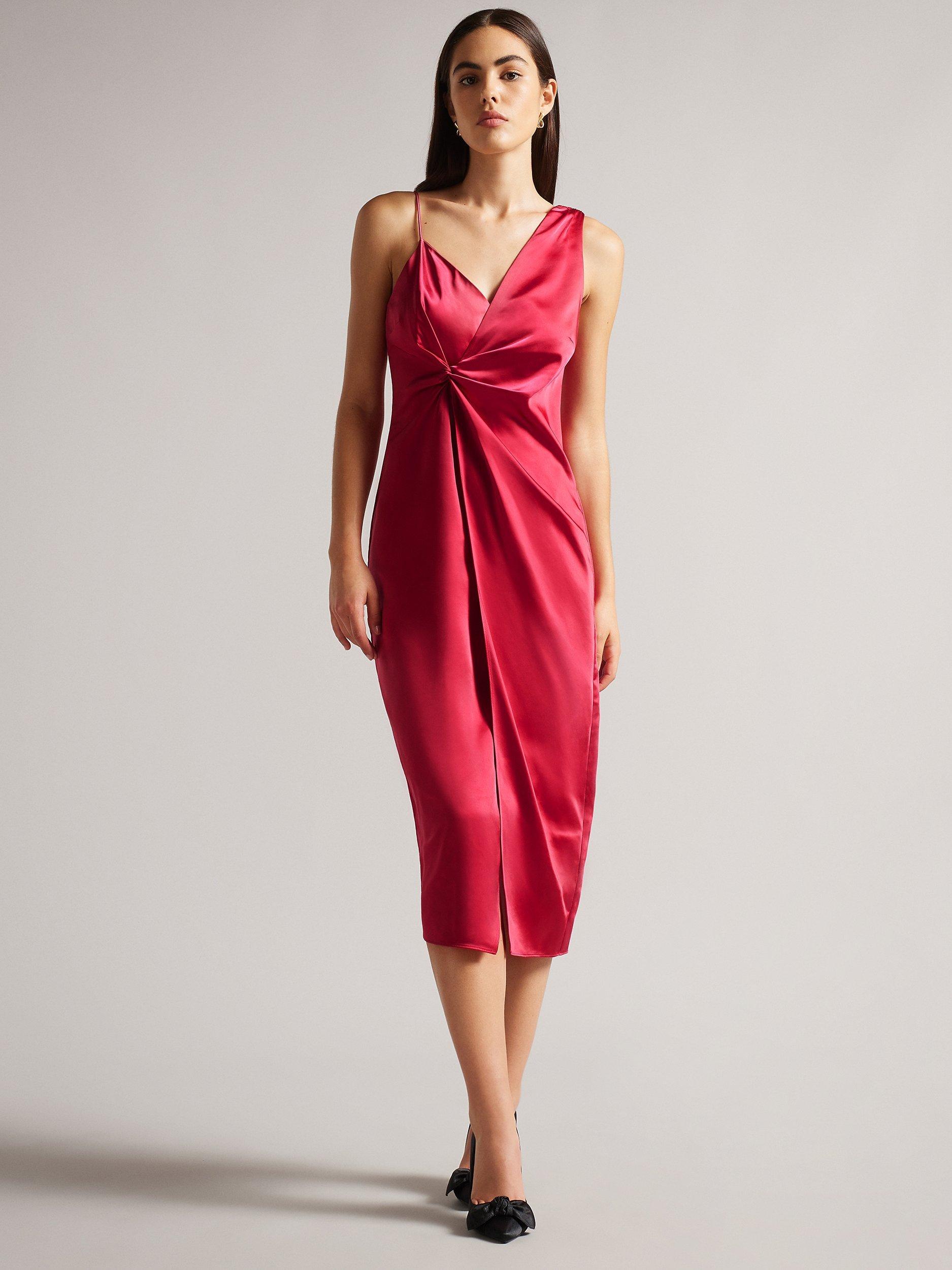 Ted Baker Odellia Asymmetric Waist Detail Satin Slip Dress