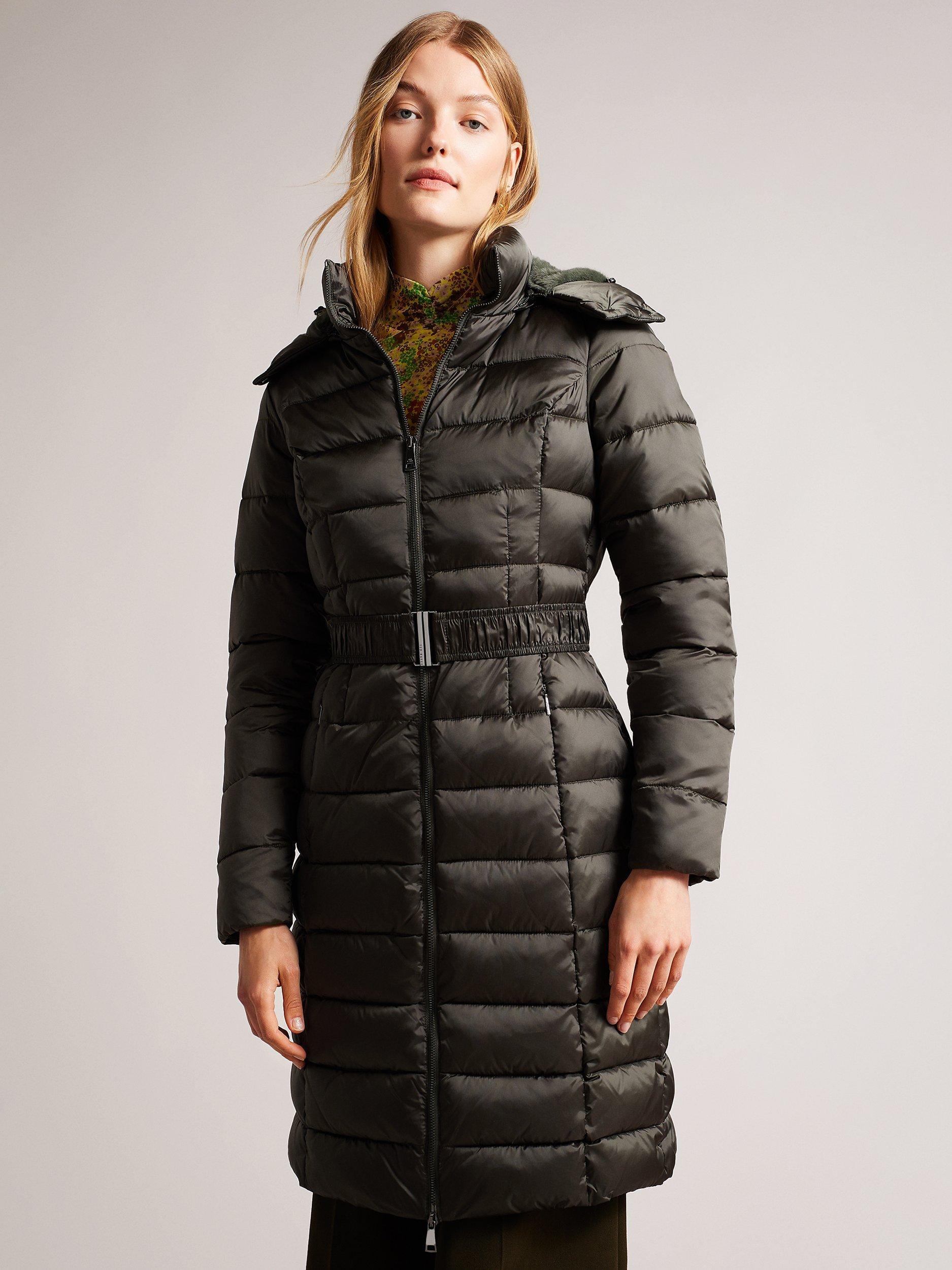 Ted Baker Long Padded Jacket, Dark Green