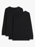 John Lewis Kids' Thermal Long Sleeve Top, Pack of 2, Black