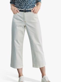 Pure Collection Wide Leg Cropped Jeans, Ecru, Ecru