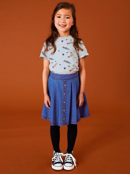 White Stuff Kids' Nora Denim Skirt, Blue, Blue