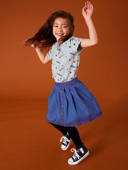 White Stuff Kids' Nora Denim Skirt, Blue - view 2, Blue