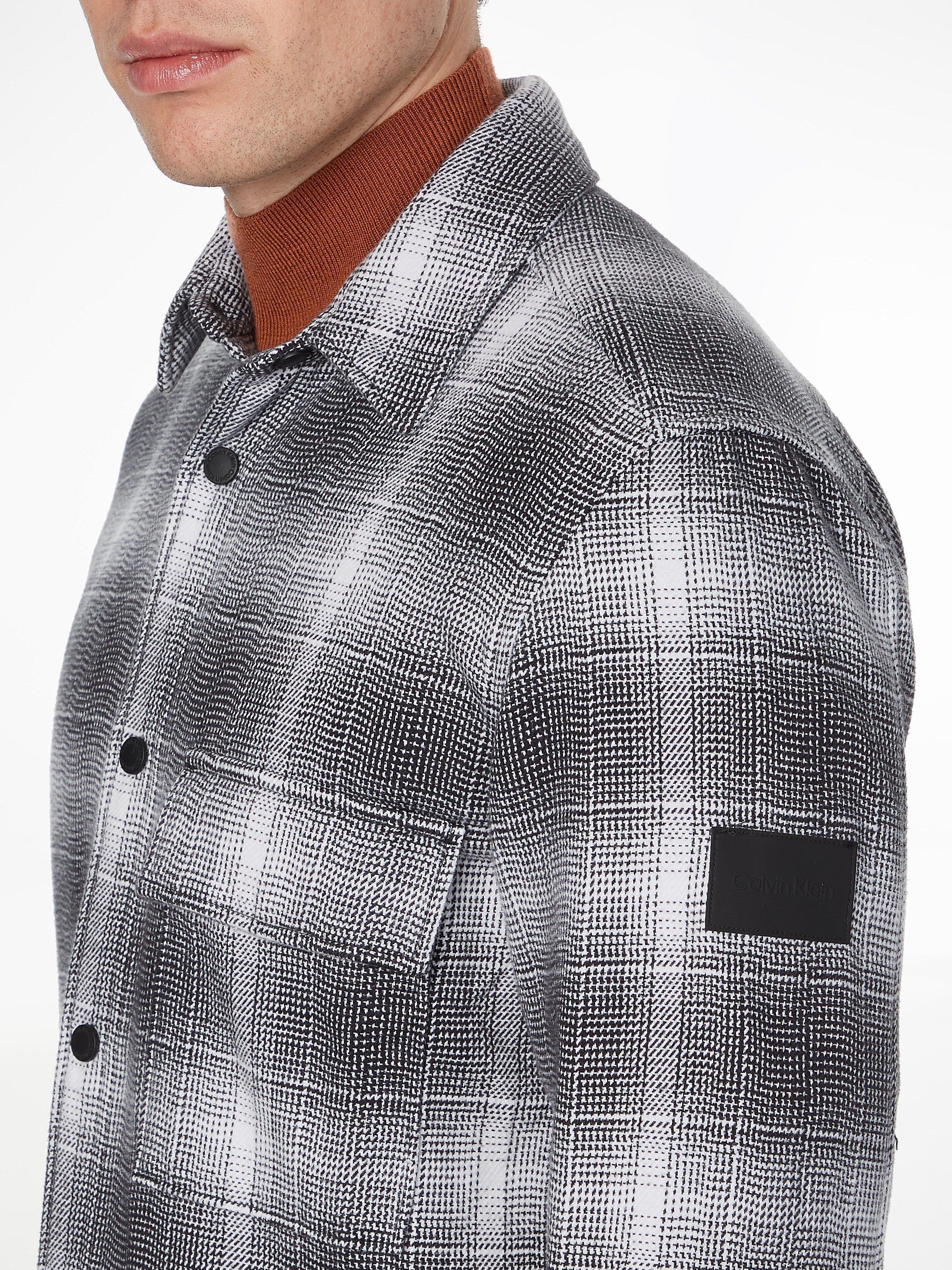 Product image 3 of 4, which shows Calvin Klein Blurred Check Shacket, Black, L