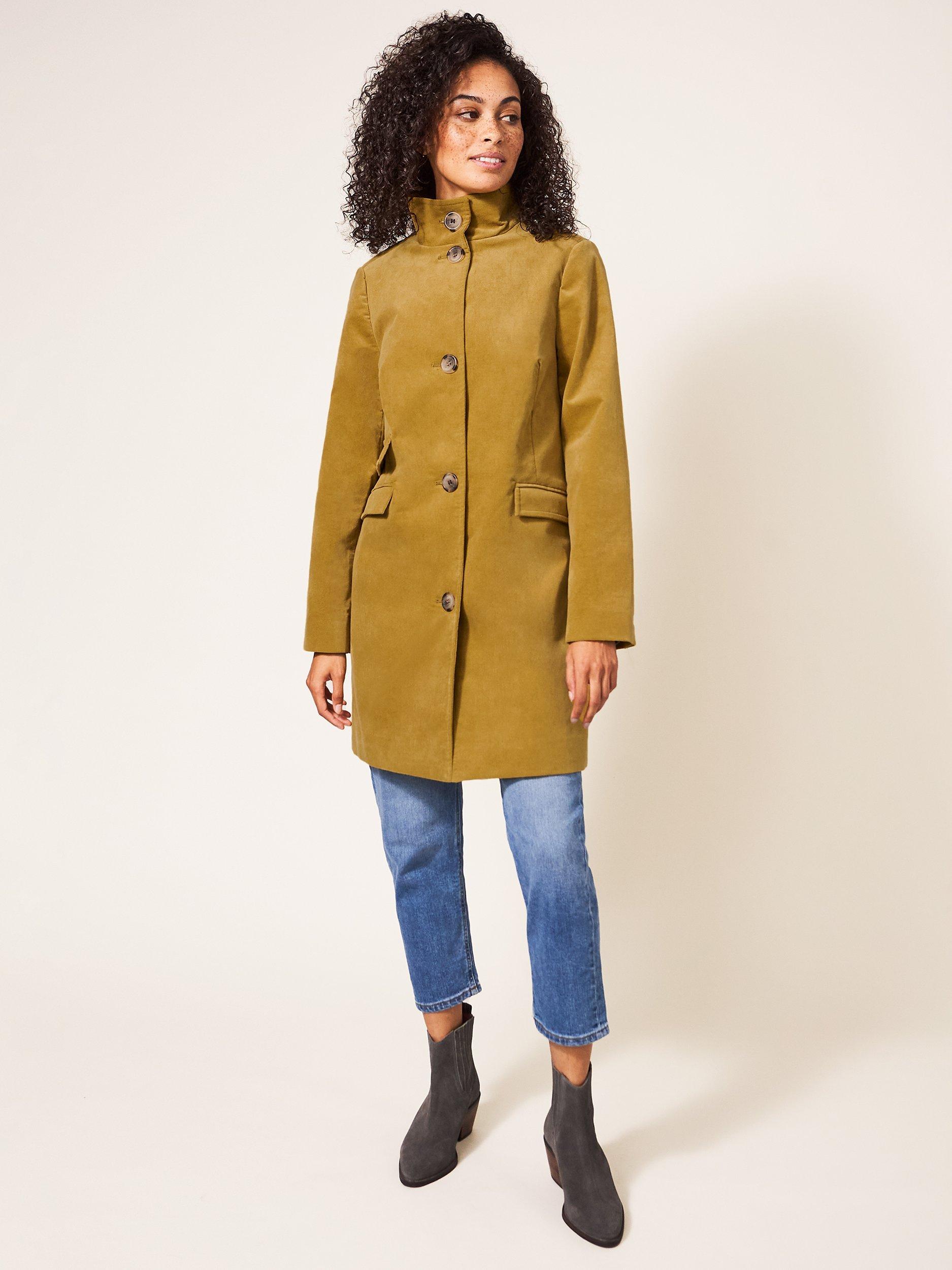 White Stuff Karla Velvet Tailored Coat, Yellow