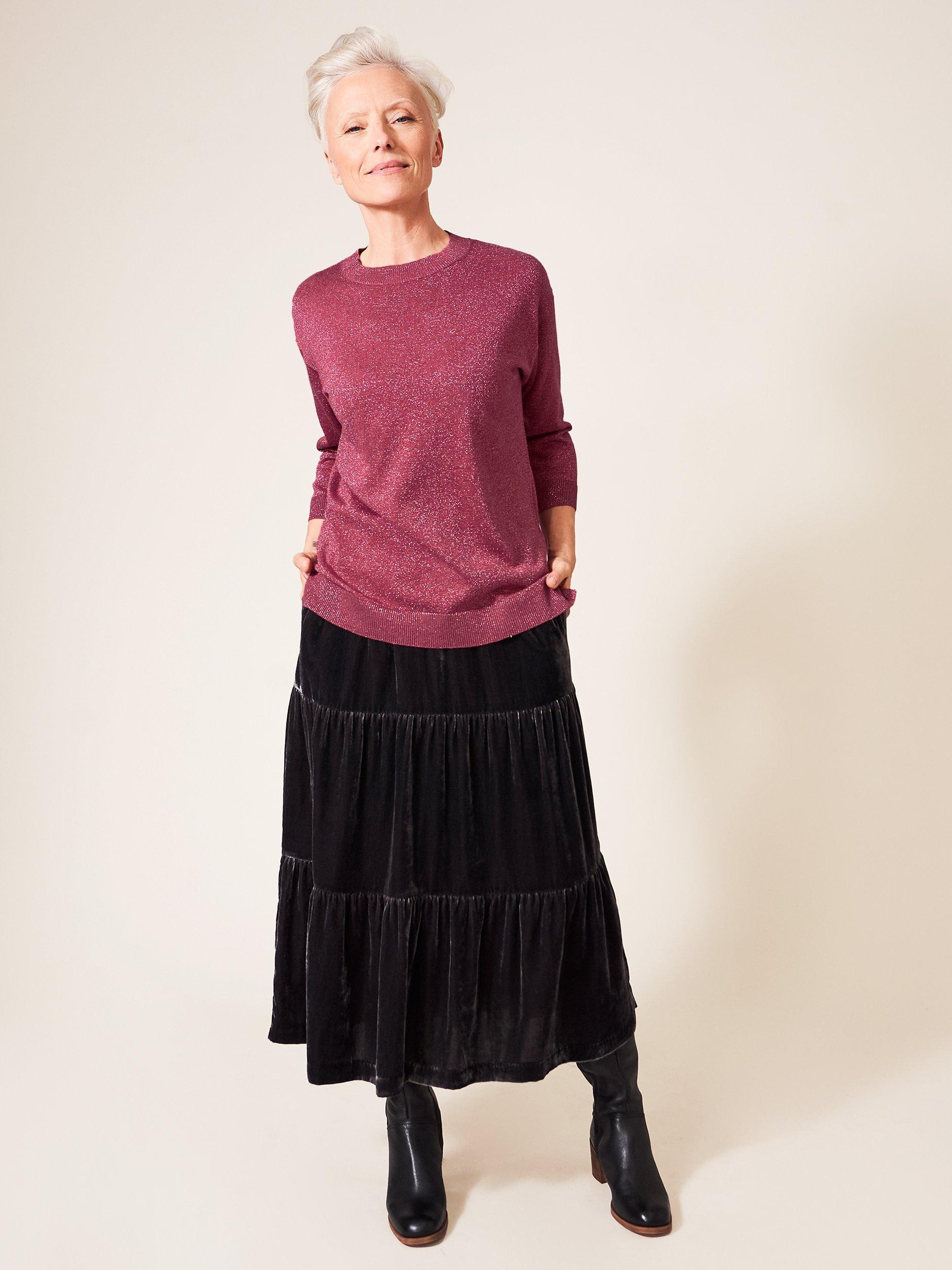White Stuff Crew Neck Jumper, Night Sky Pink