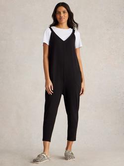 White Stuff Selina Slouchy Jersey Jumpsuit, Pure Black, Pure Blk