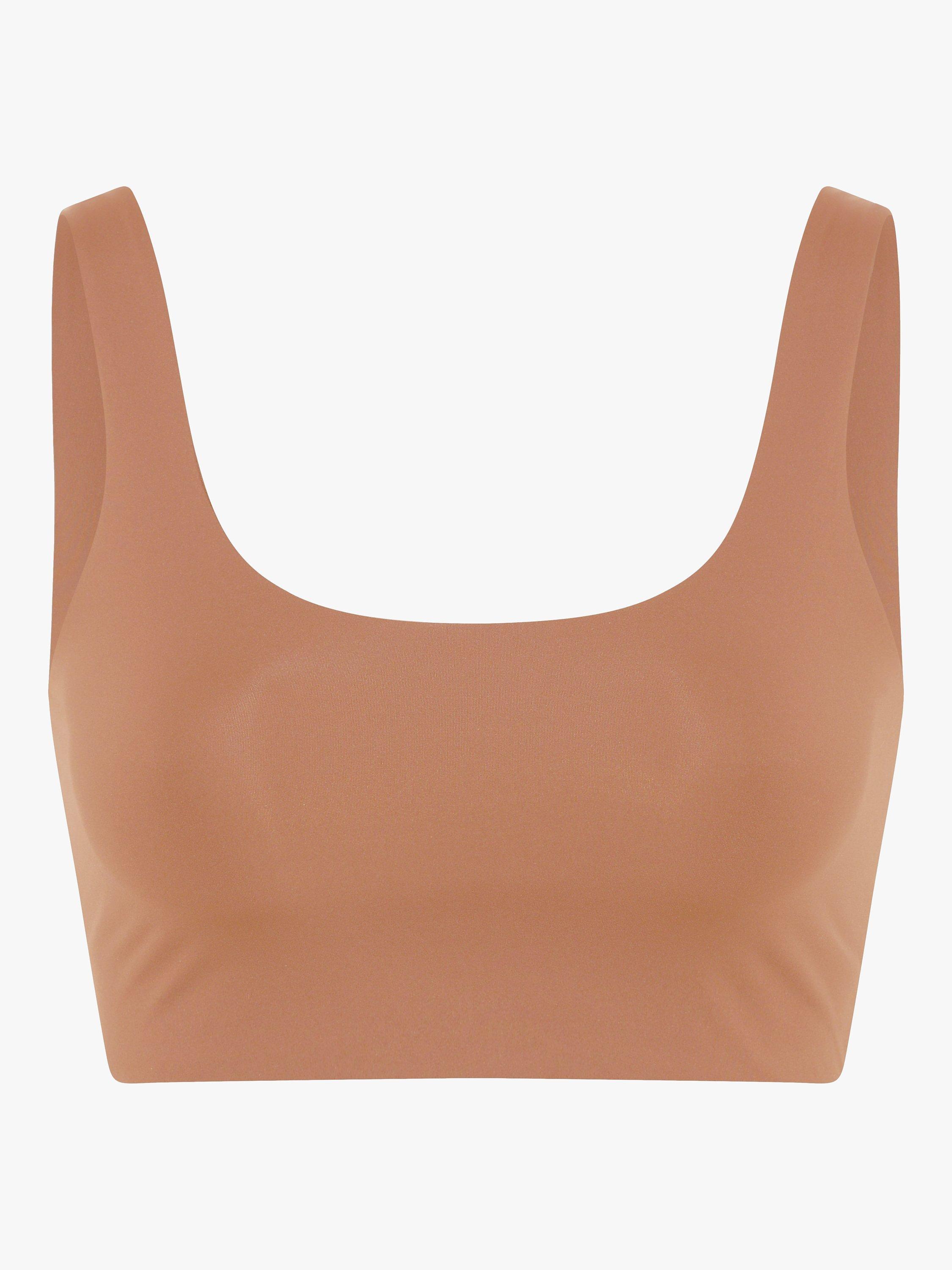 Girlfriend Collective Plain Scoop Neck Bralette, Toast