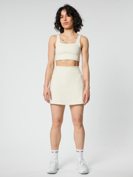 Girlfriend Collective Plain High Rise Skorts, Ivory