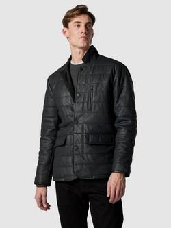Rodd & Gunn Ashwell Premium Insulated Padded Suede Leather Jacket, Onyx, Onyx